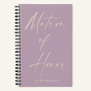 Matron of Honour Minimalist Lilac Personalised Notebook
