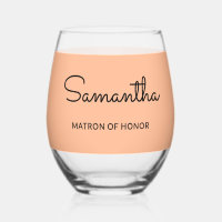 Matron of Honour Monogram Wedding Elegant Peach