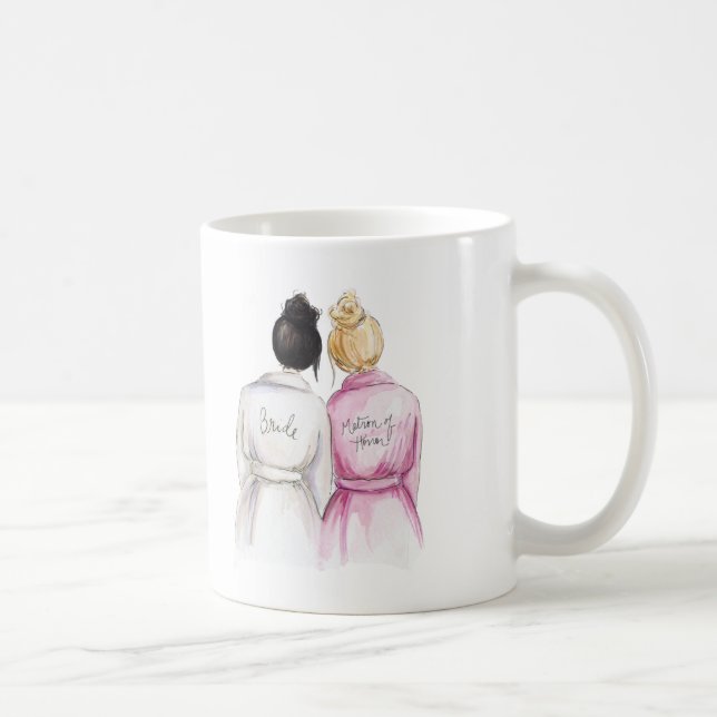 Matron of Honour? Mug Black Bun Bride Blonde Maid (Right)