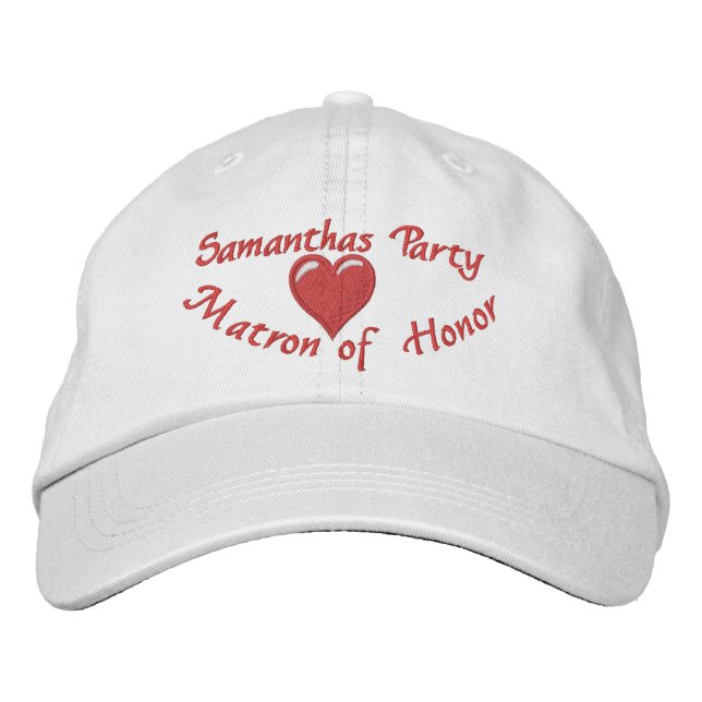 Matron of honour party embroidered hat (Front)