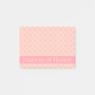 Matron of Honour Pink and White Post-it Notes
