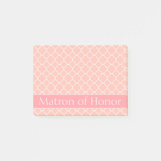 Matron of Honour Pink and White Post-it Notes (Front)