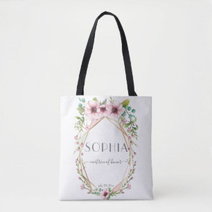 Matron of Honour Pretty Pink Anemone Flowers Tote Bag