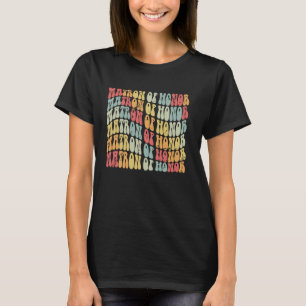 Matron of Honour Retro Wedding Bridal Bachelorette T-Shirt