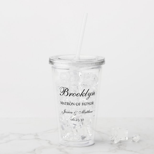 Matron of Honour Script Customised Acrylic Tumbler (Back Ice)