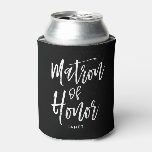 Matron of Honour | Script Style Custom Wedding Can Cooler (Can Front)
