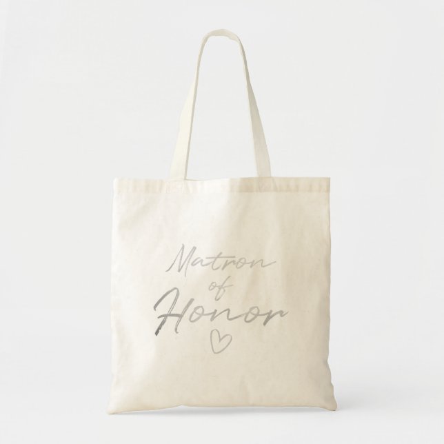Matron of Honour - Silver faux foil tote bag (Front)
