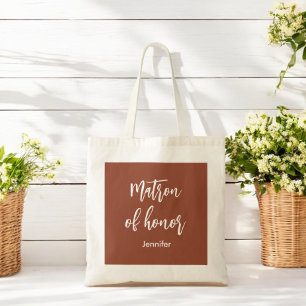 Matron of Honour Terracotta Brown Tote Bag