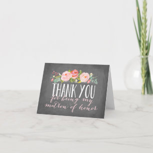 Matron of Honour Thank You   Bridesmaid Card