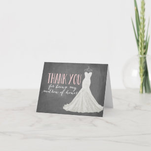 Matron Of Honour Thank You   Bridesmaid Card