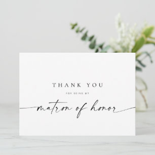 Matron of Honour Thank You Card Modern Minimalis