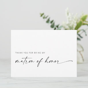 Matron of Honour Thank You Card Modern Minimalis