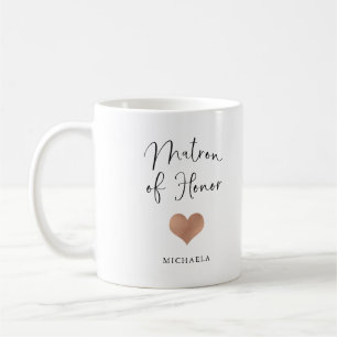Matron of Honour Trendy Script and Heart Coffee Mug