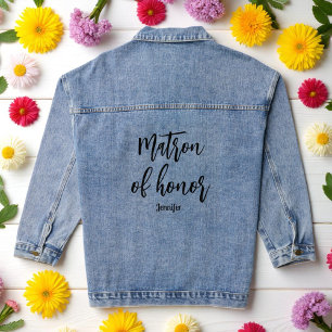 Matron of Honour Wedding Bridal Shower Denim Jacket