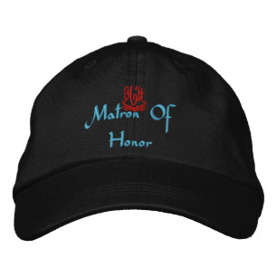 Matron Of Honour Wedding I Black Embroidered Hat
