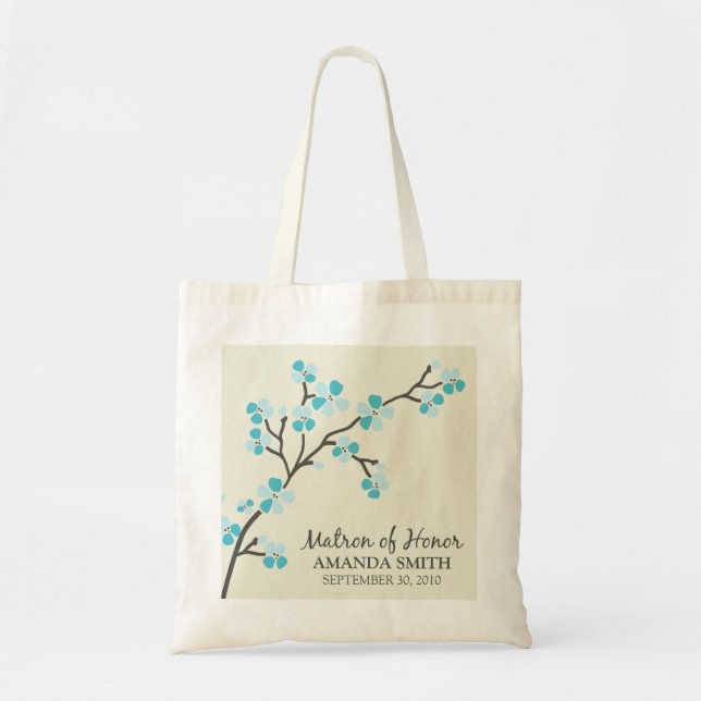 Matron of Honour Wedding Party Gift Bag (aqua) (Front)