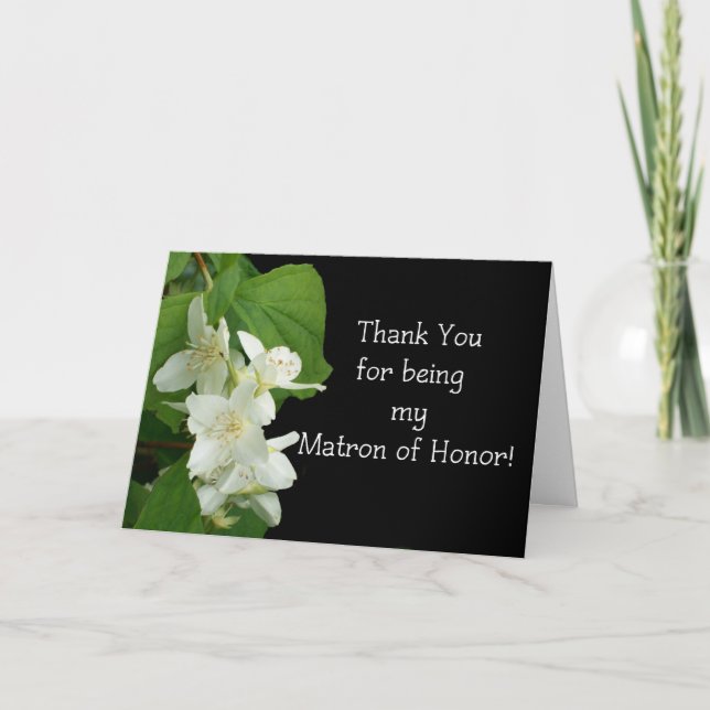 Matron of Honour Wedding Thank You Card (Front)