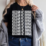 Matron of Honour White Matching Bridal Party T-Shirt<br><div class="desc">Looking for the perfect white bachelorette party shirt for your Matron of Honour? Look no further than our beach retro personalised matching bridal party t-shirt! This shirt is perfect for any bride-to-be who wants to show her bridesmaids that she truly values their friendship. Plus, it’s a great way to commemorate...</div>