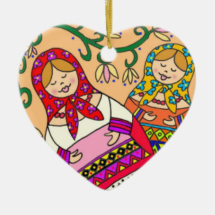Matroshka Ceramic Tree Decoration