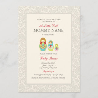 Matroyshka Russian Nesting Dolls Shower Invite