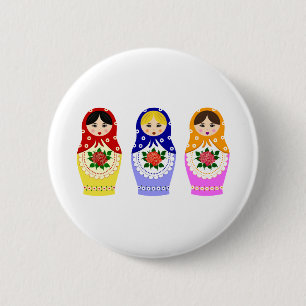 Matryoschka dolls 6 cm round badge