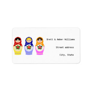 Matryoschka dolls address labels