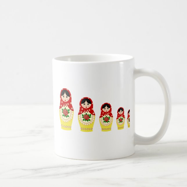 Matryoschka dolls red coffee mug (Right)