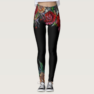 MATRYOSHKA COLLECTION vivid floral pattern Leggings