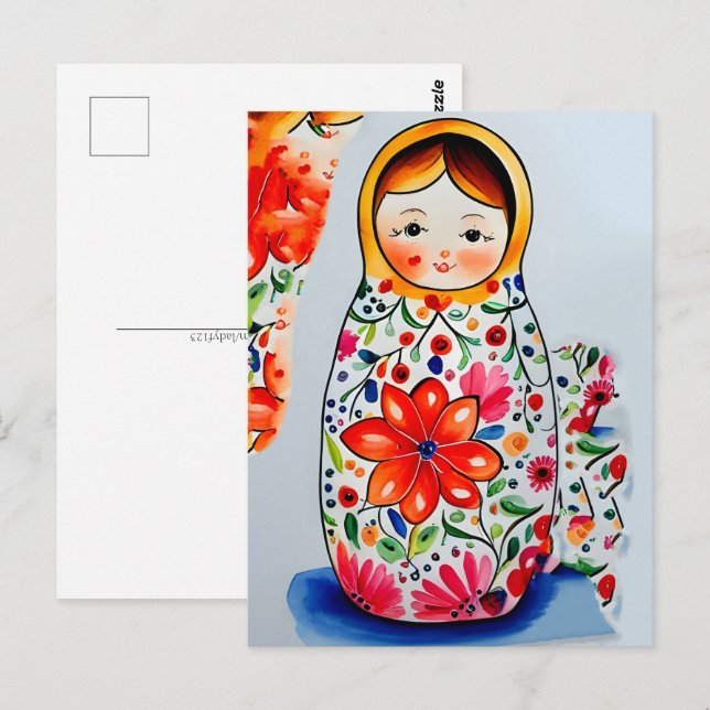 Matryoshka doll, Postcrossing Postcard (Front/Back)