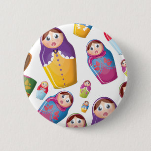 Matryoshka doll - Russian Nested Dolls Pattern 6 Cm Round Badge