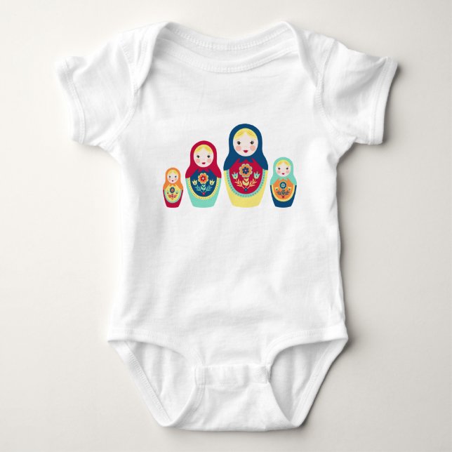 Matryoshka Dolls Baby Bodysuit (Front)