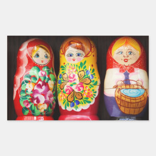 Matryoshka Dolls Rectangular Sticker