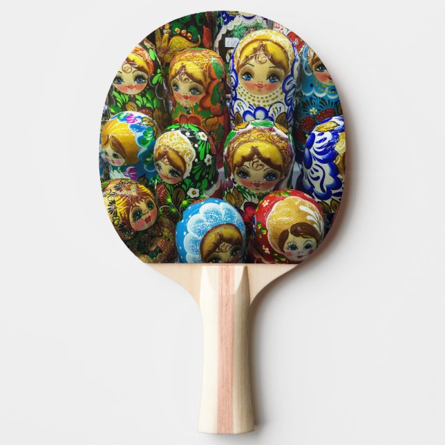 Matryoshka Dolls Souvenir Kiosk Travel Photo Ping Pong Paddle (Front)