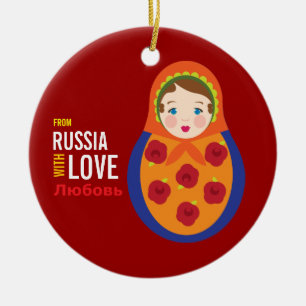 Matryoshka From Russia With Love Adoption Keepsake Ceramic Tree Decoration