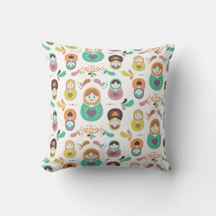 Matryoshka Harmony – Russian Nesting Doll Pattern Cushion