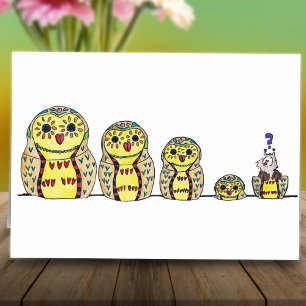 MATRYOSHKA OWL greeting card by Nicole Janes