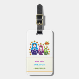Matryoshka Russian dolls & sunflowers custom Luggage Tag