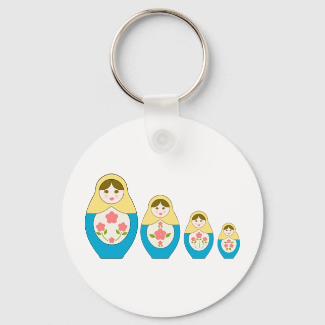 Matryoshka Russian Nesting Dolls Key Ring (Front)
