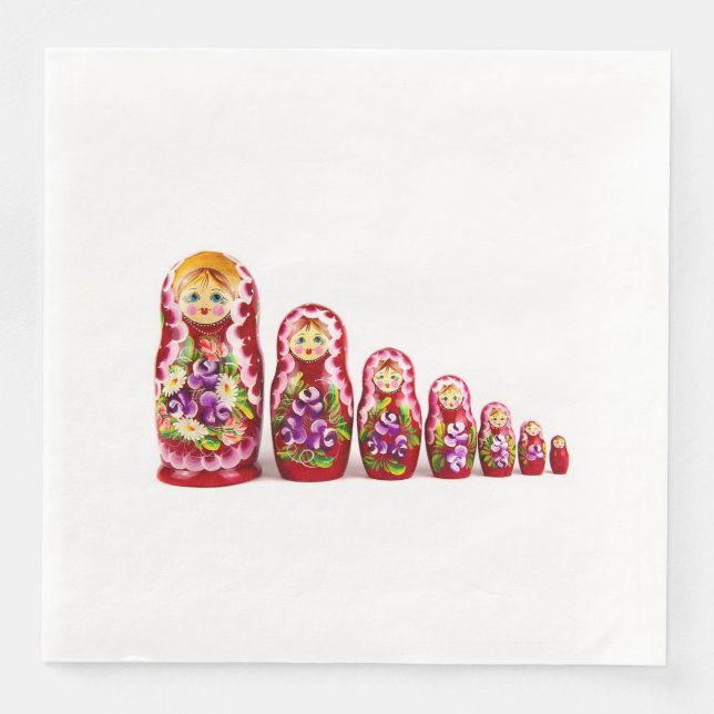 Matryoshka Wooden Culture Symbol - Russian Napkin (Front)