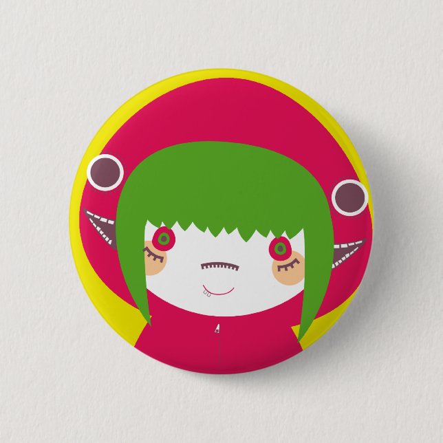 Matryoska (pin 2) 6 cm round badge (Front)