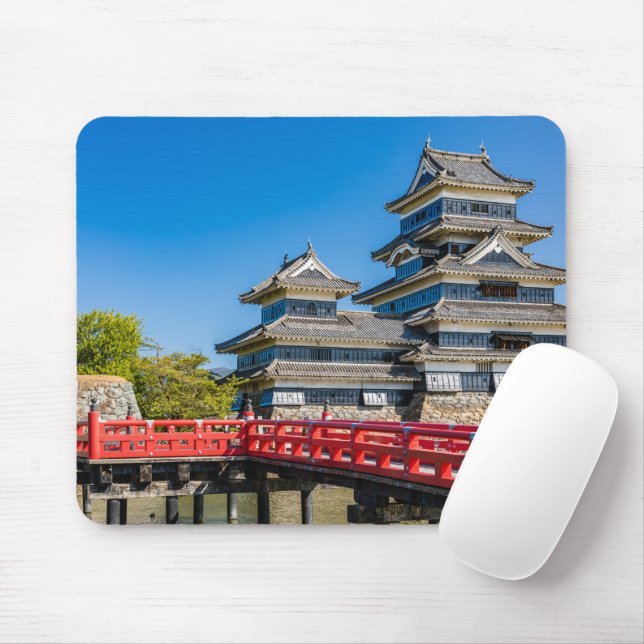 Matsumoto castle and bridge mouse pad (With Mouse)