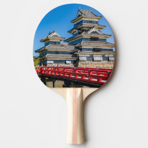 Matsumoto castle and bridge ping pong paddle