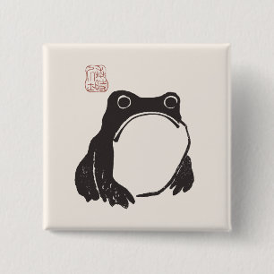 Matsumoto Hoji Frog Sad Melancholy Japanese Artist 15 Cm Square Badge