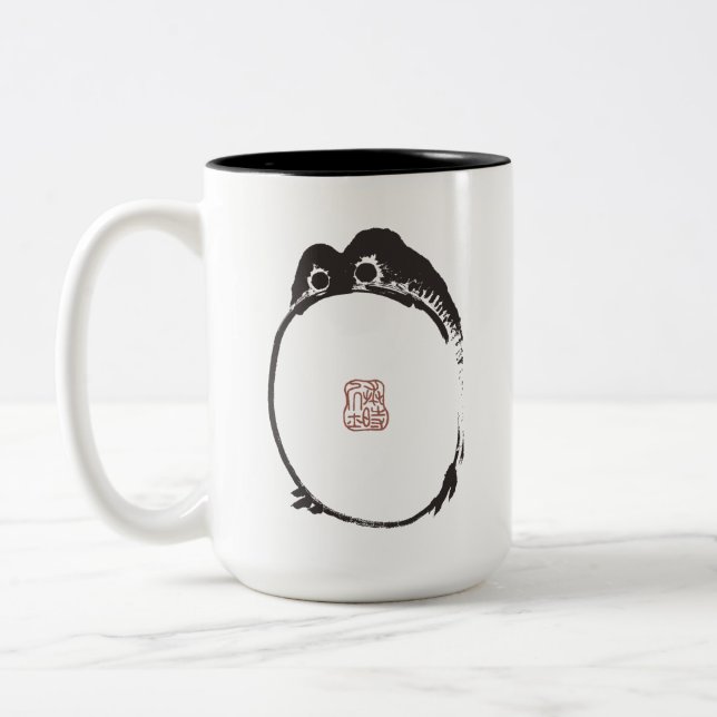Matsumoto Hoji Frog Sad Melancholy Japanese Artist Two-Tone Coffee Mug (Left)