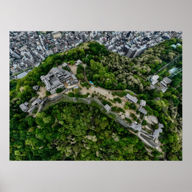 Matsuyama Castle from Above Poster (Front)