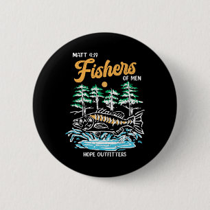 Matt 419 Fishers Of Men Christian Fishing Fathers  6 Cm Round Badge