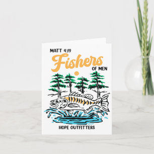 Matt 419 Fishers Of Men Christian Fishing Fathers  Card