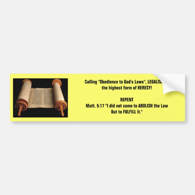 Matt 5:17 bumper sticker (Front)