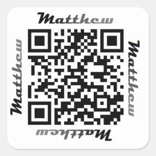 Matt (Matthew) QR Code Personalised NAME Sticker