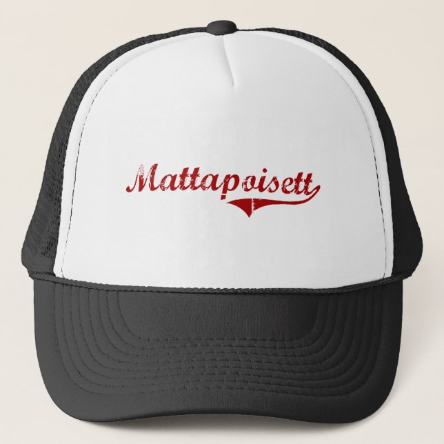 Mattapoisett Massachusetts Classic Design Trucker Hat (Front)